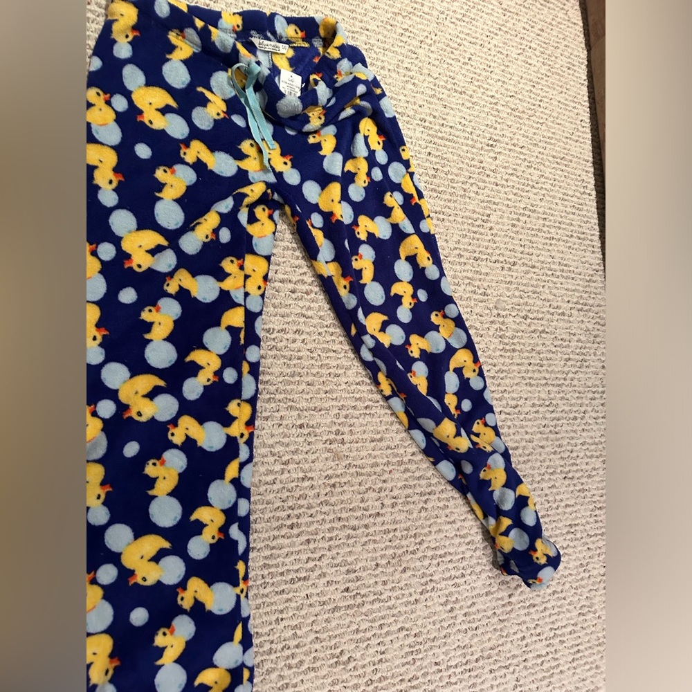 New with tags fuzzy rubber duck pj pants lounging pants